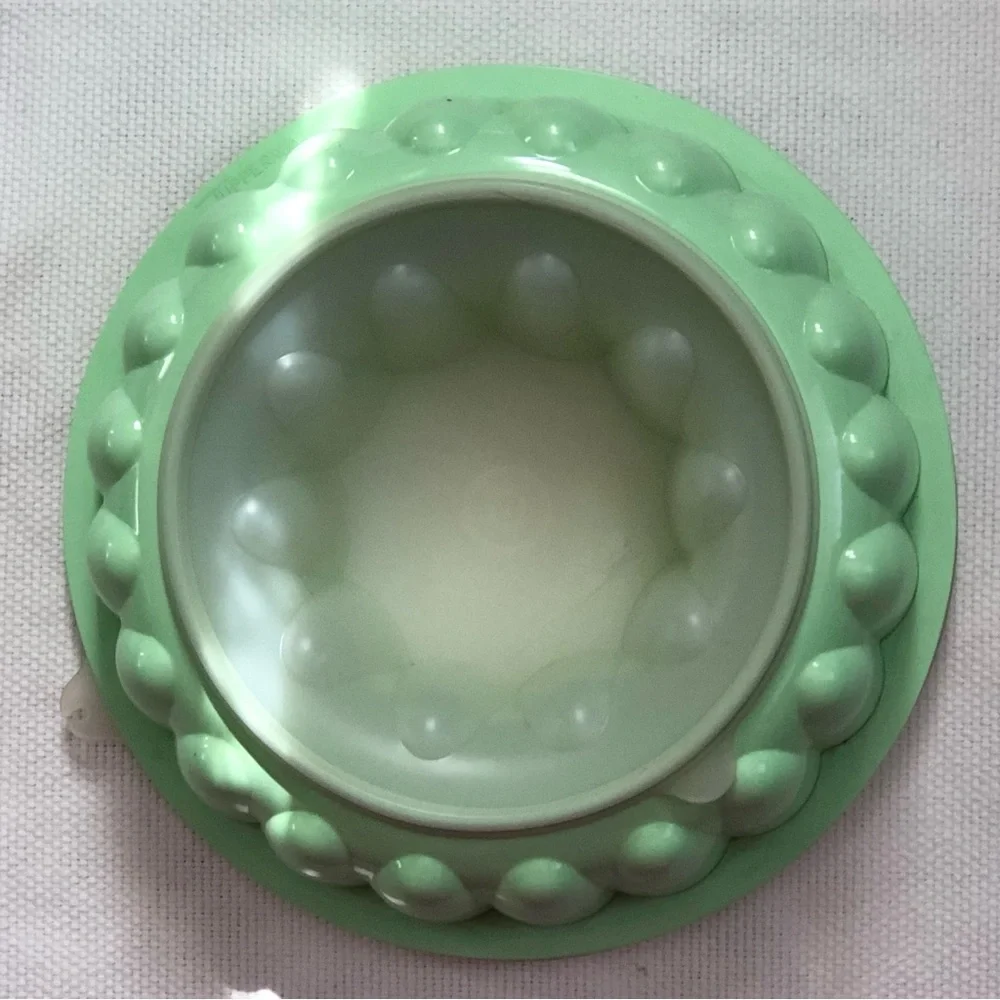 Vintage Tupperware 3 piece mint green Jello Mold Ice Ring Jell-Ring